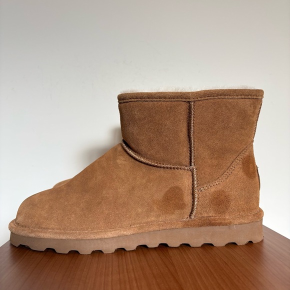 Bearpaw Alyssa Wide Ankle Boots in Hickory Tan Brown Women's size 11 Wide FLAW - Picture 1 of 7